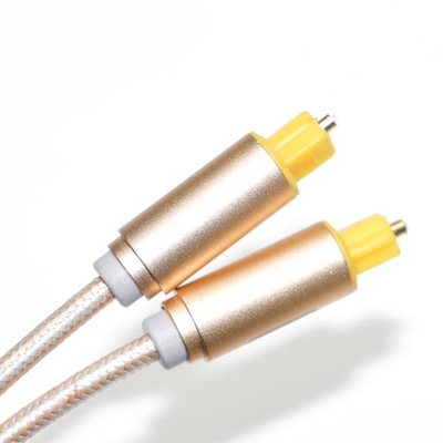 Toslink Knited Touw Met Plated Frosted Metal Shell OD4.0 Plug Voor Auto Speaker Digitale Kabel Soundbar