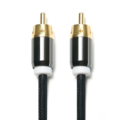 RCA 3.5 MM Digitale Audio Kabel 2/1 Gebreide Touw Vergulde Gouden Poort Voor Soundbar Car Audio