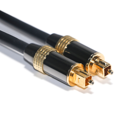 Toslink digitale kabel OB6.0 PVC touw vergulde zwarte metalen rand gouden interface 1,2M 2M