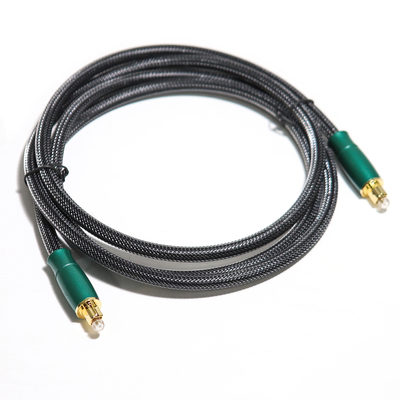 Factory Outlet digitale optische audiokabel olijfgroen metalen omhulsel met geweven net 0,8 m 1,2 m