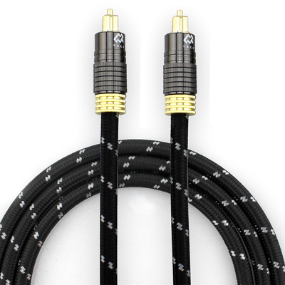 1.2M Gouden Toslink-audiocabel voor audiofiele subwooferluidspreker met textuurde schelp en mannelijke op mannelijke connector