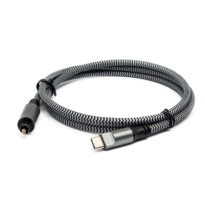 Toslink Digitale Audio Kabel Met Type-C Mannelijke Zwarte Textured Shell En Goud beklede connectoren Voor kristalhelder geluid