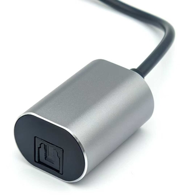 Zwarte USB-C-male connector TOSLINK optische audiokabel voor luidspreker-klaar geluidsoverdracht