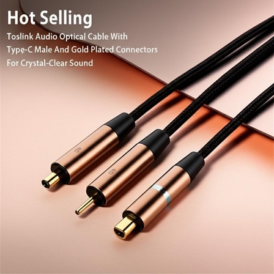 Warm verkoop Toslink Audio-optische kabel met Type-C Mannelijke en vergulde connectoren voor kristalhelder geluid
